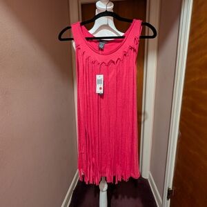 Chelsea & Theodore Ladies Pink Fringe Top, XL, NWT